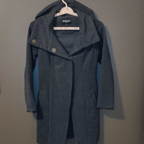 Betabrand All Day Coat Grey Shawl Collar Hooded SIZE SMALL - Picture 3 of 7